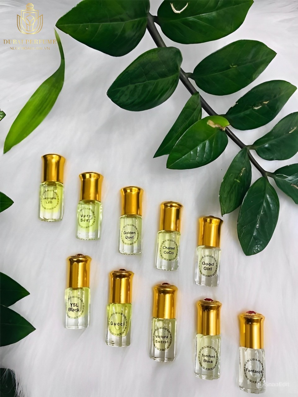 Combo Set 5 Lọ Tinh Dầu Nước Hoa Dubai Thiết Kế Dạng Bi Lăn 4ml