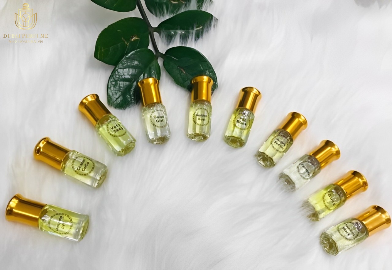 Combo Set 5 Lọ Tinh Dầu Nước Hoa Dubai Thiết Kế Dạng Bi Lăn 4ml