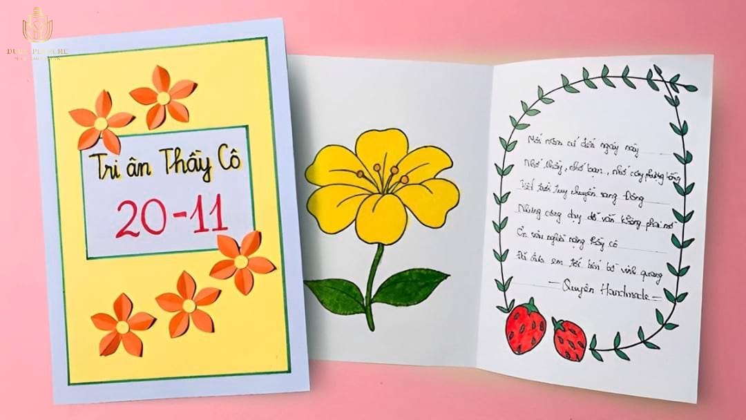 Tự làm thiệp cảm ơn tặng thầy, cô giáo ngày Nhà giáo Việt Nam 20/11