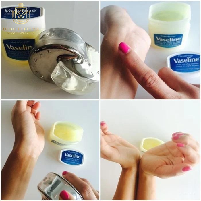 Sử dụng vaseline lên da trước khi xịt nước hoa