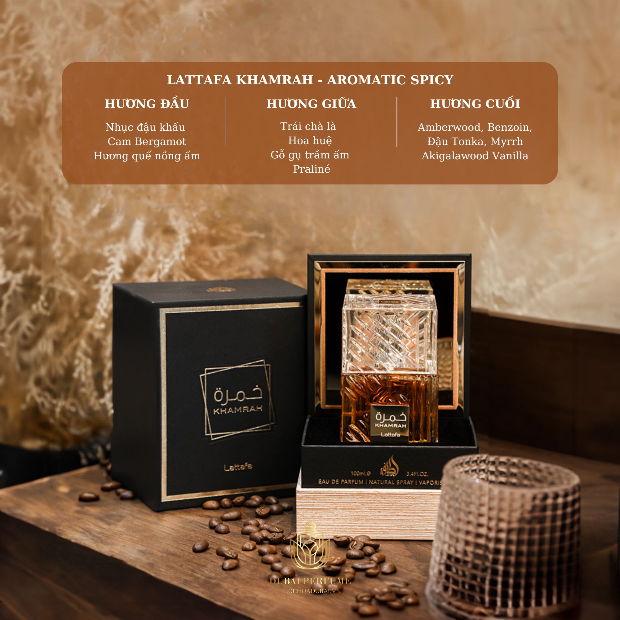 Nước Hoa Dubai Unisex Lattafa khamrah Cho Cuộc Hẹn Hò