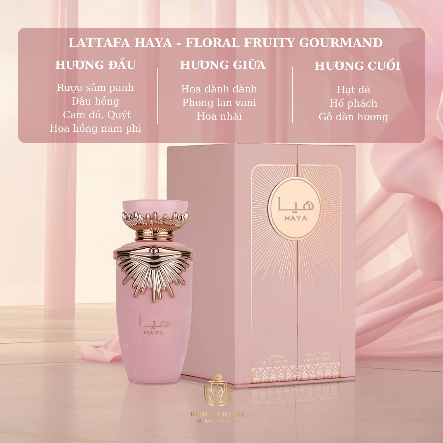 Nước Hoa Dubai Nữ Lattafa Haya Cho Cuộc Hẹn Hò